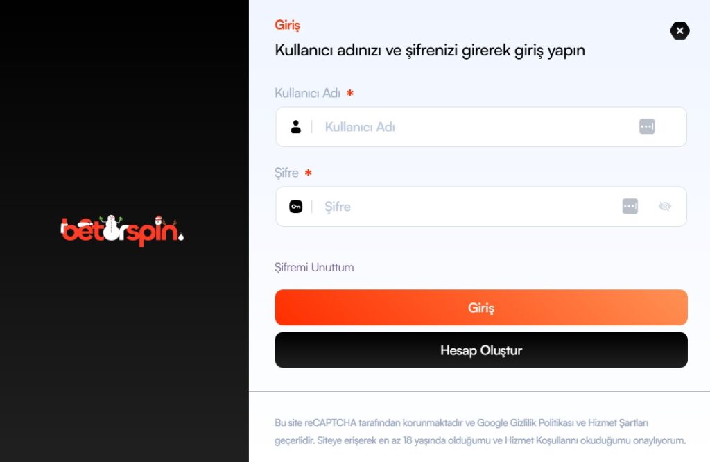 Betorspin Giriş ve Erişilebilirlik
